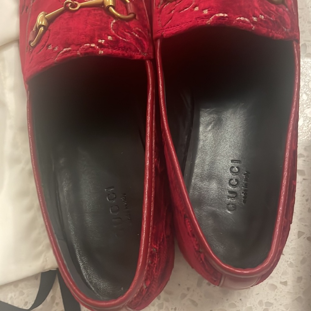 Gucci GG velvet loafers size 38 with box and shoe bags - Picture 7 of 11